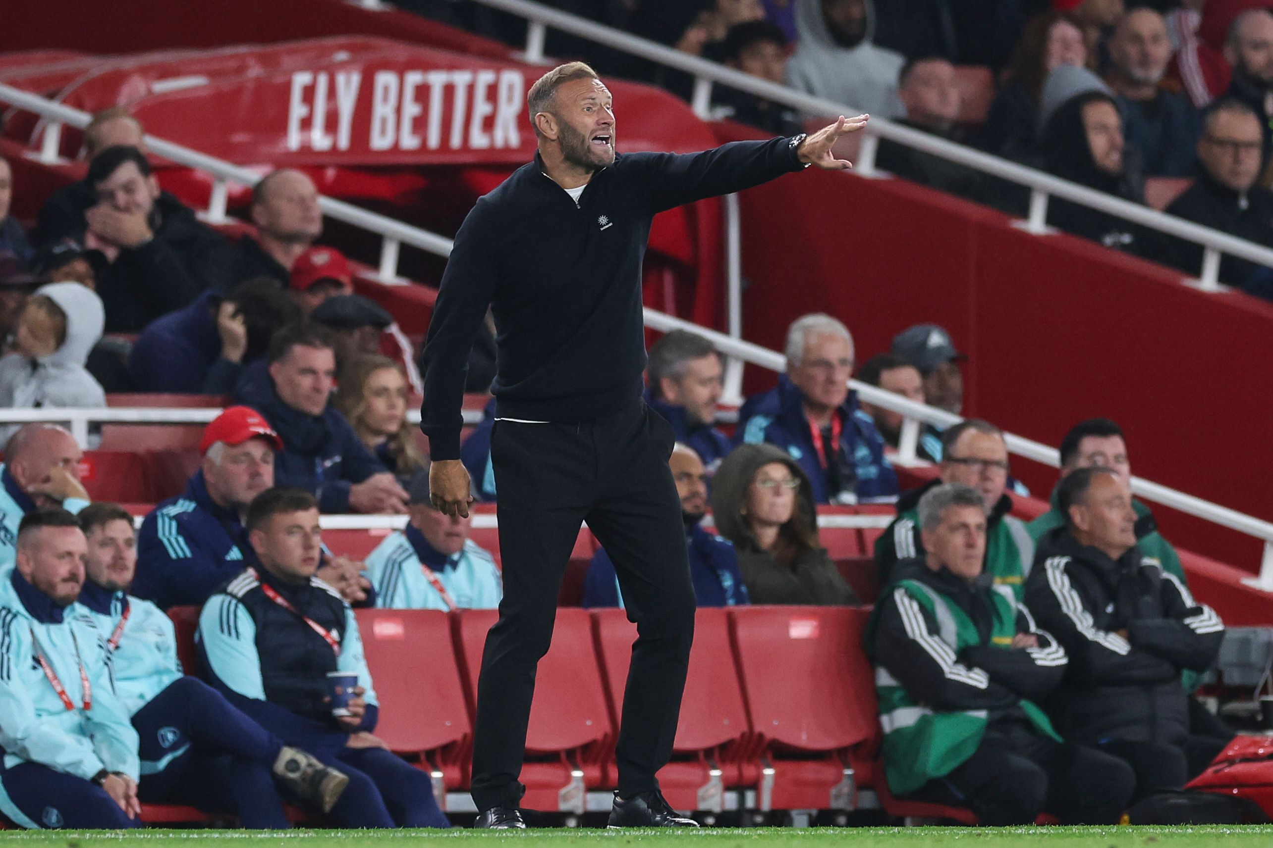 Ian Evatt touchline Arsenal