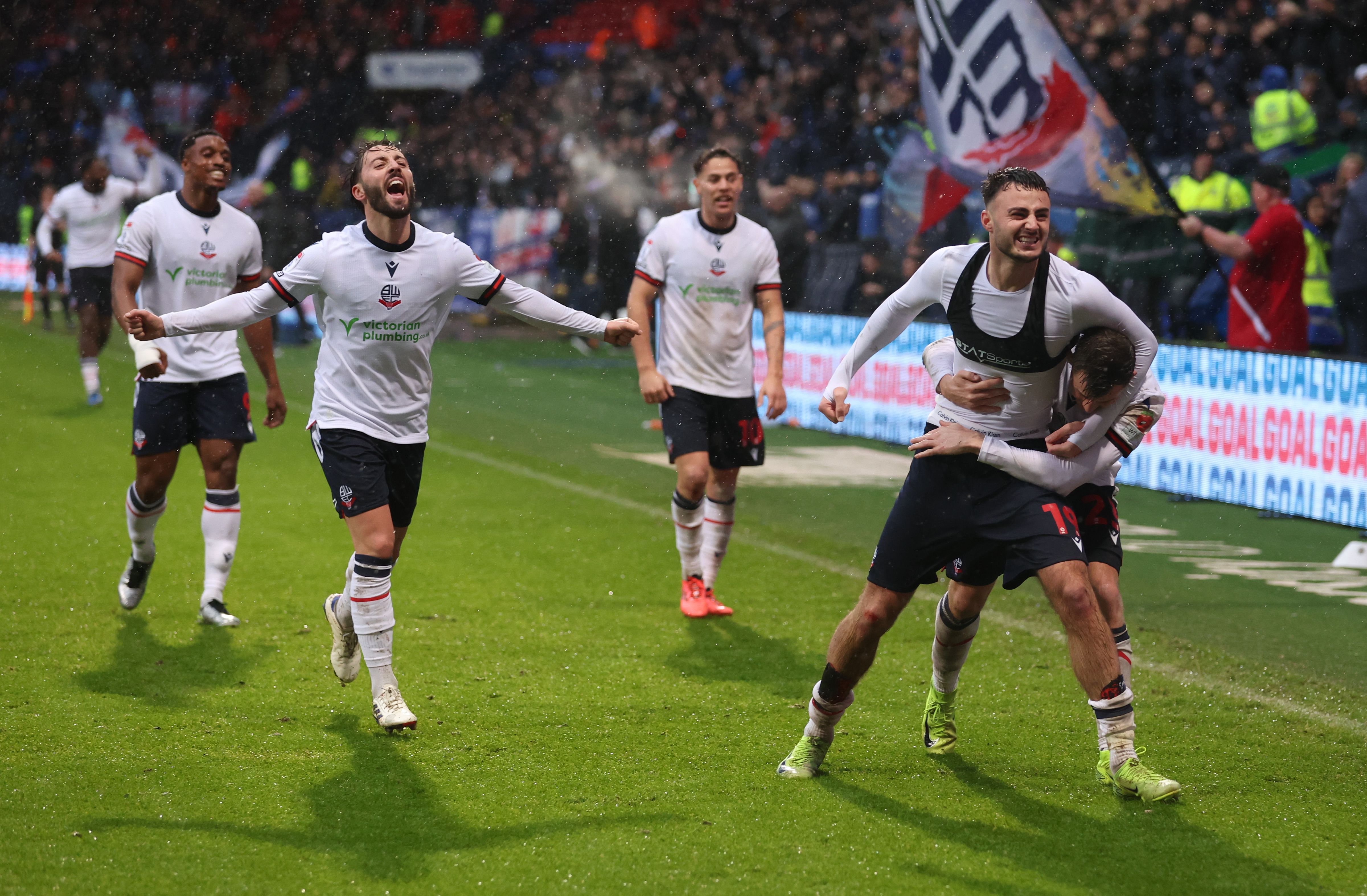 Aaron Collins celebration Blackpool