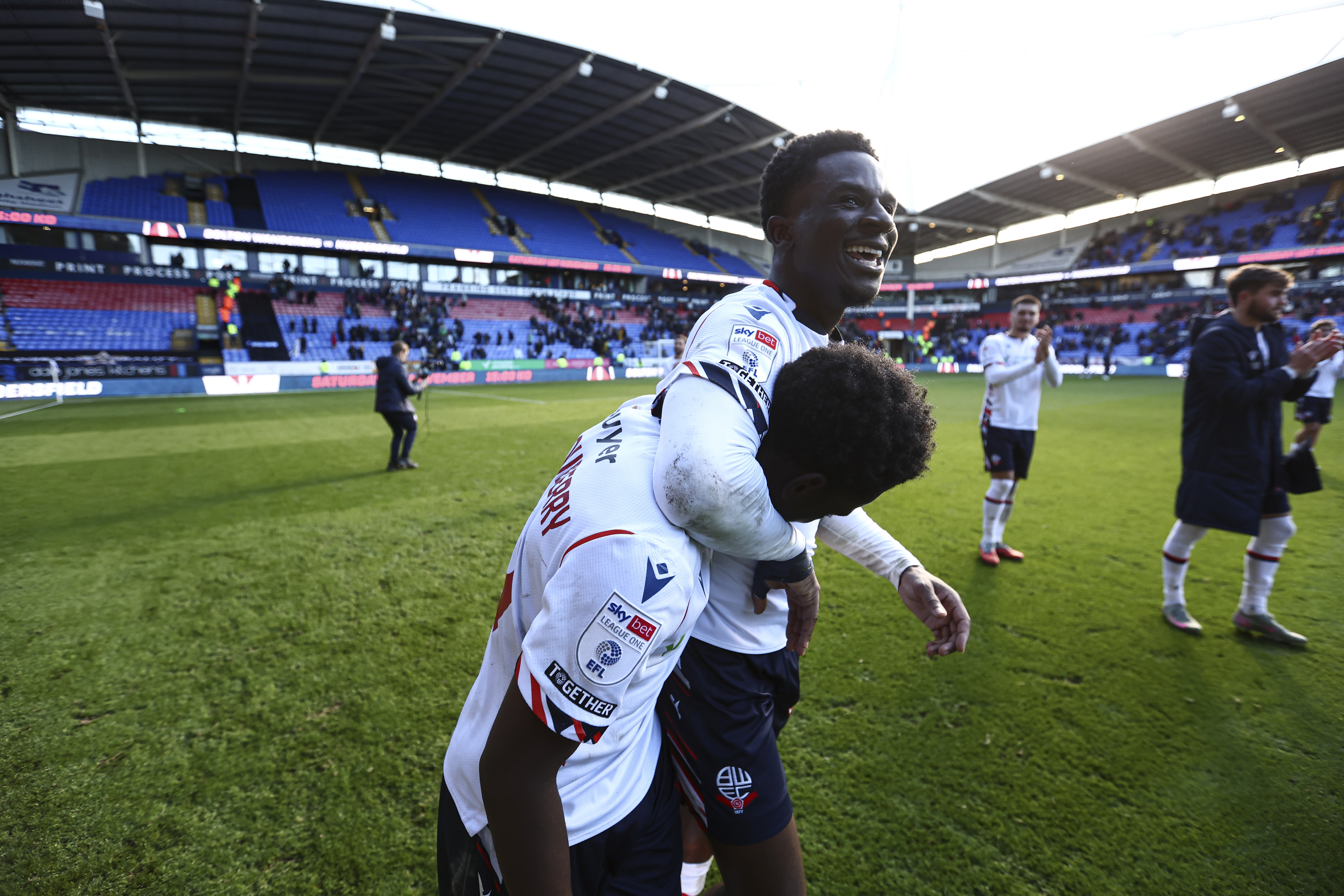 Cozier-Duberry and Osei-Tutu celebrations Cardiff