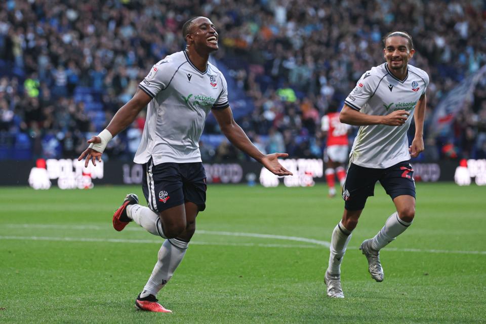 Adeboyejo third goal celebration