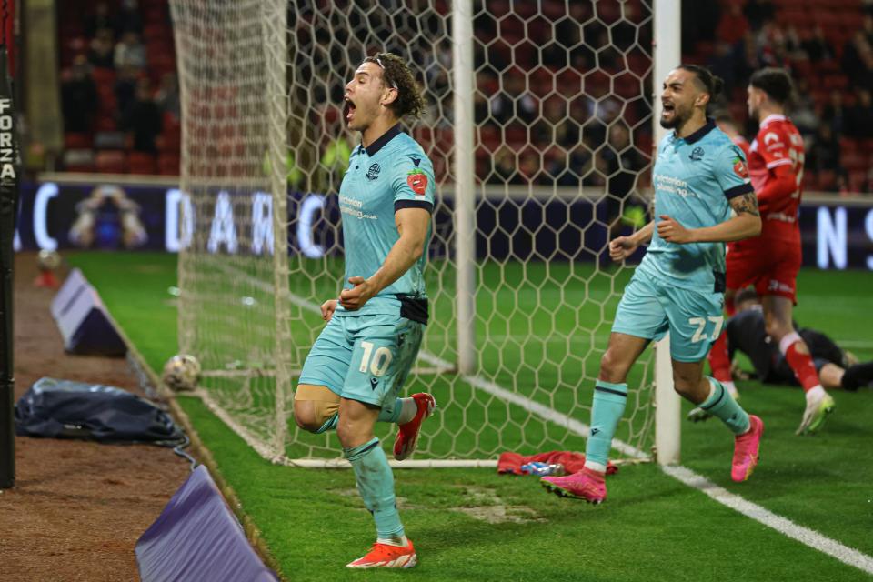 Charles celebration second goal Barnsley