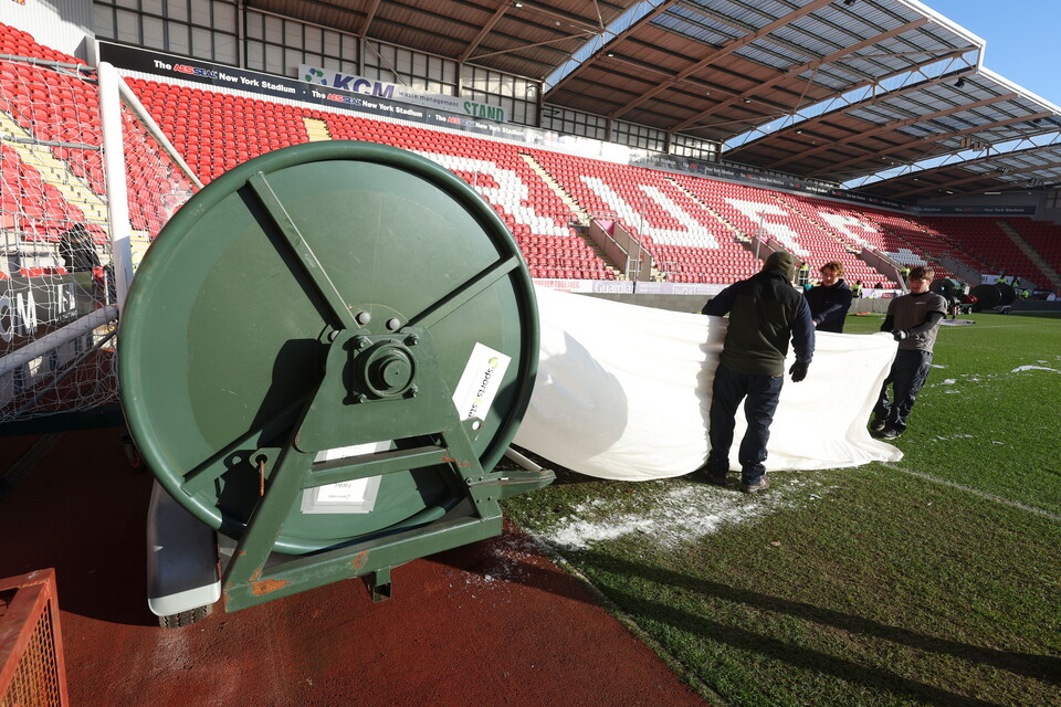 Rotherham pitch covers removed