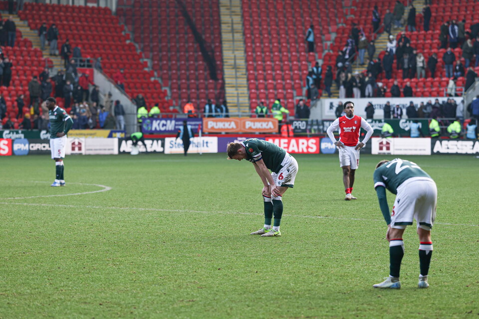 Players dejected Rotherham