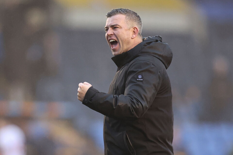 Steven Schumacher celebration Shrewsbury