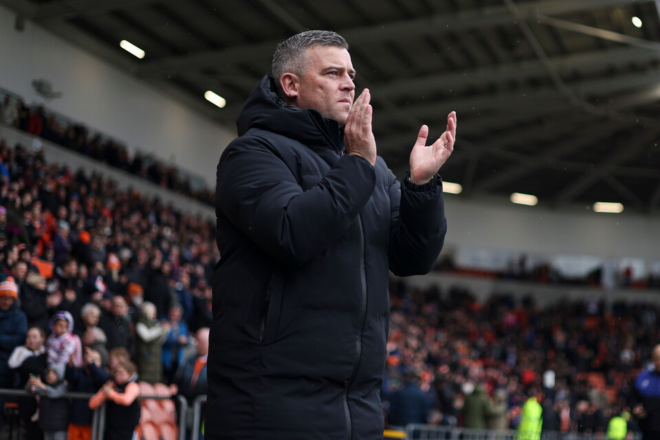 Steven Schumacher touchline Blackpool