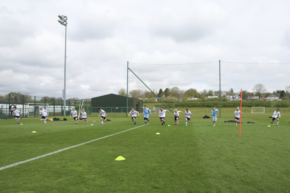 Under 8s warming up