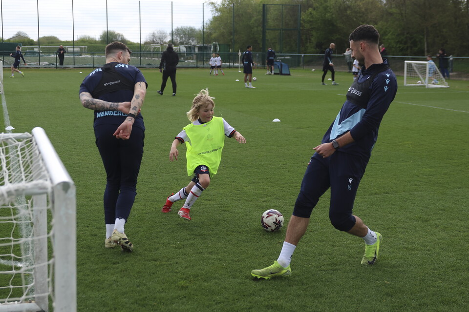 Gethin Jones and Aaron Collins at the Under 8s Training Session
