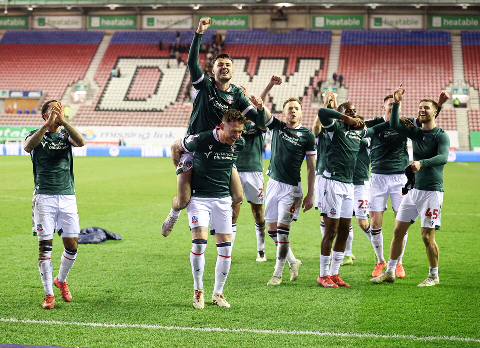 Players celebration Wigan