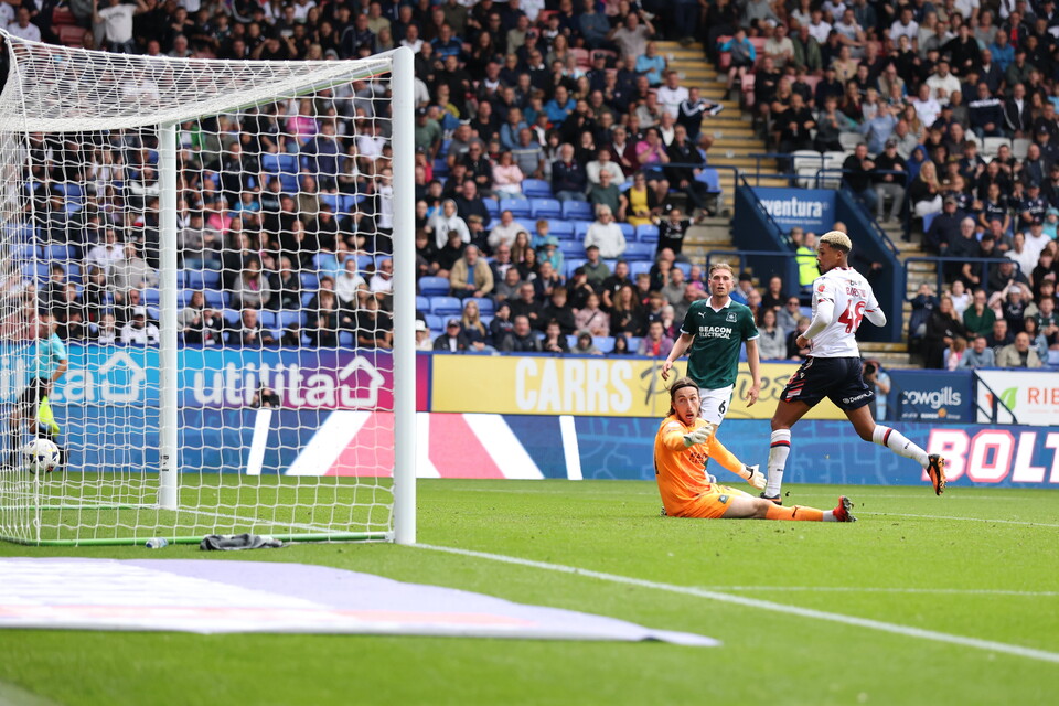Mason Burstow scores versus Plymouth