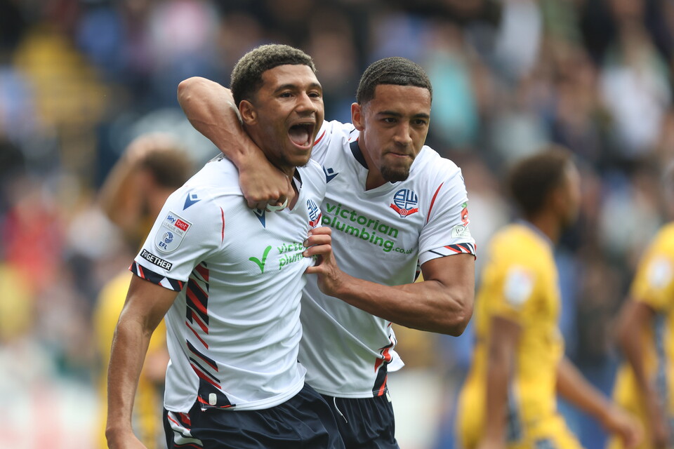 Mason Burstow celebrates versus Wimbledon
