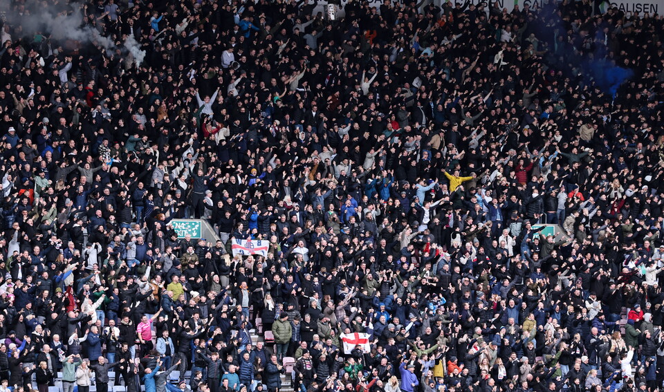 Bolton Fans celebrating at Wigan