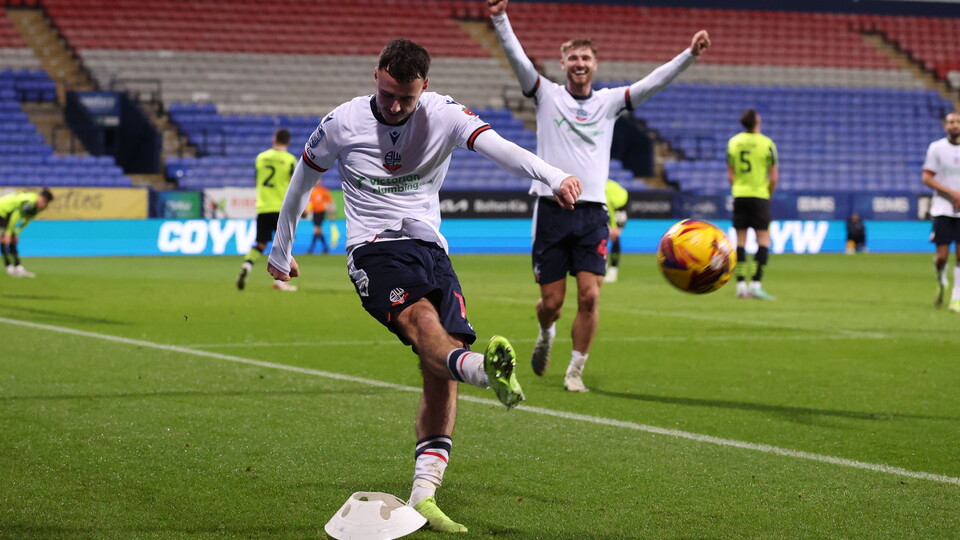 Aaron Collins kick celebration Fleetwood