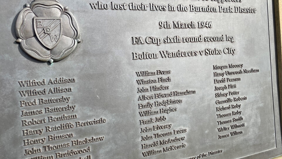 Burnden Park memorial