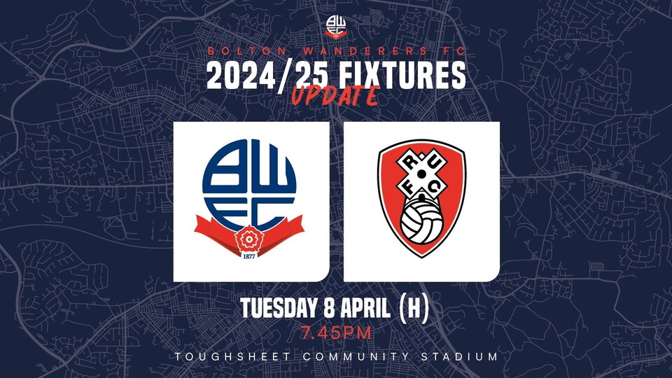Rotherham fixture change
