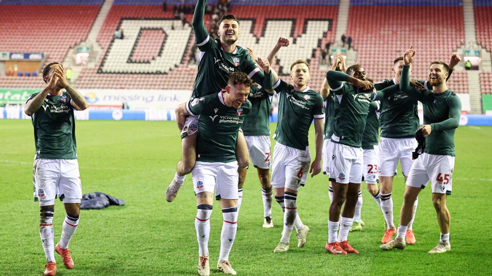 Players celebration Wigan