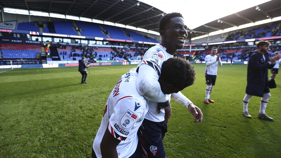 Cozier-Duberry and Osei-Tutu celebrations Cardiff