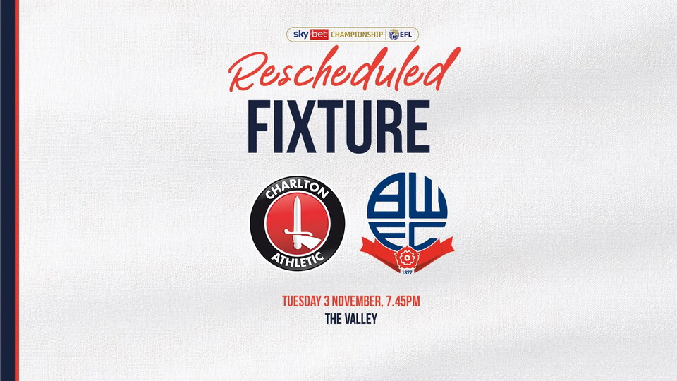 Charlton Fixture Change
